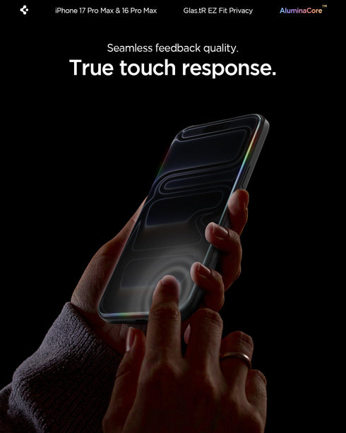 Spigen iPhone 17 Pro Max Screen Protector – GLAS.tR EZ Fit | Privacy